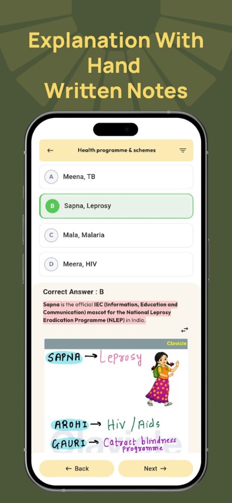CLAVICLE explanation with handwritten notes app preview
